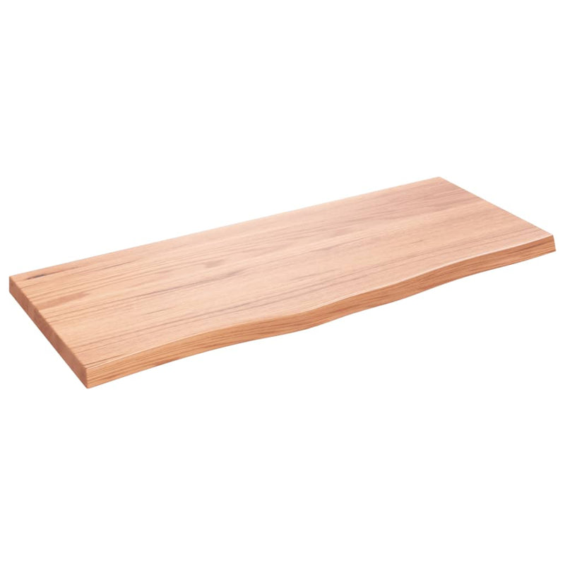 Raft de perete maro deschis 100x40x(2-4) cm lemn stejar tratat