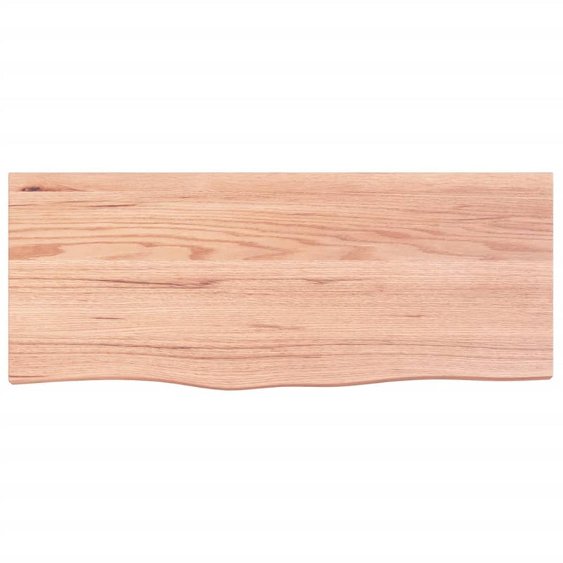 Raft de perete maro deschis 100x40x(2-4) cm lemn stejar tratat