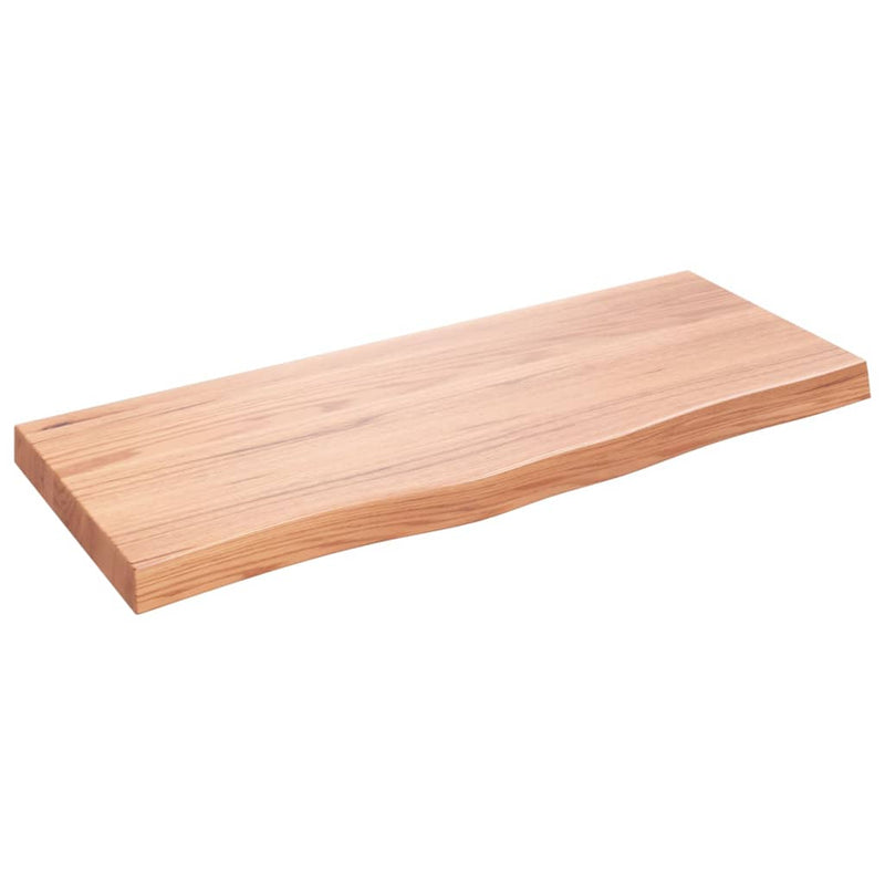 Raft de perete maro deschis 100x40x(2-6) cm lemn stejar tratat