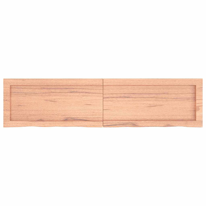 Raft de perete maro deschis 120x30x(2-4) cm lemn stejar tratat