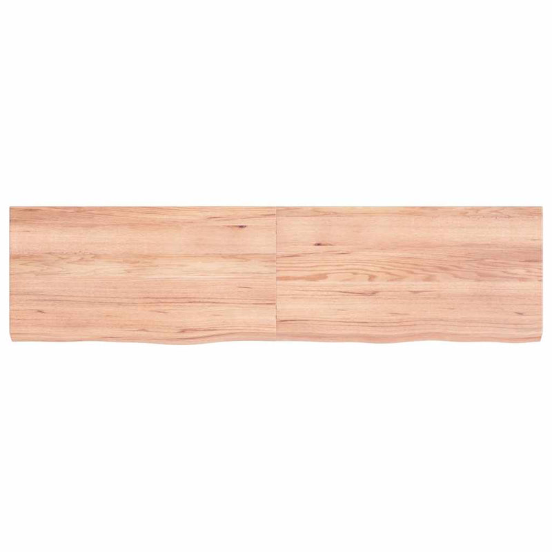 Raft de perete maro deschis 120x30x(2-4) cm lemn stejar tratat