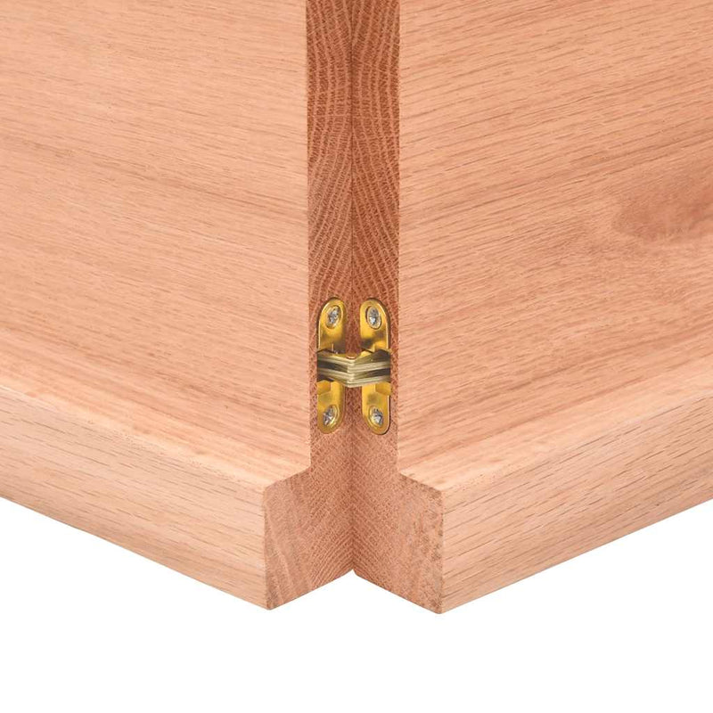 Raft de perete maro deschis 120x30x(2-4) cm lemn stejar tratat