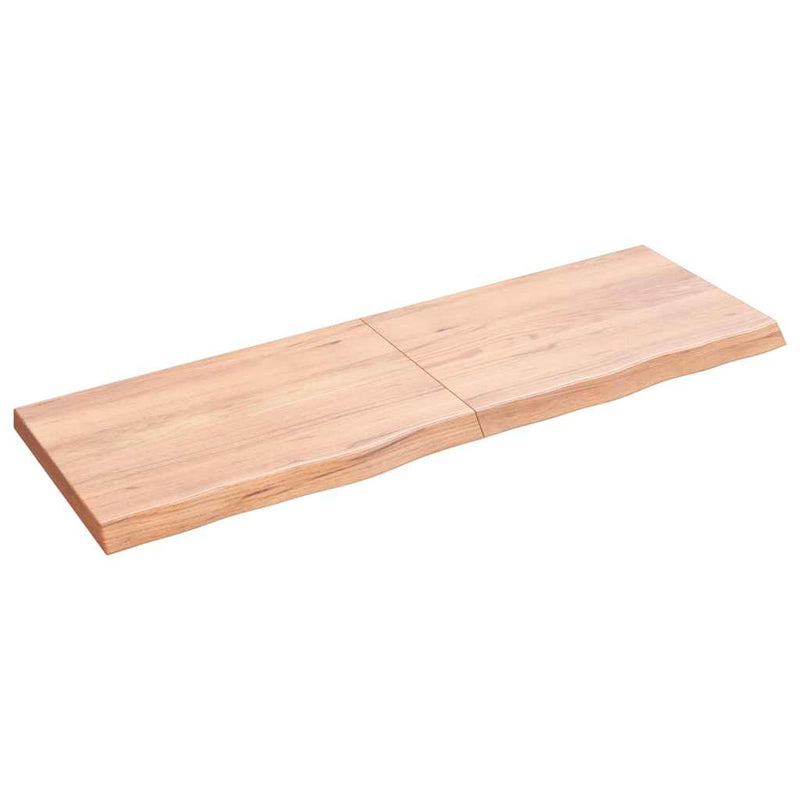 Raft de perete maro deschis 120x40x(2-4) cm lemn stejar tratat
