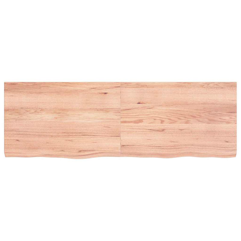 Raft de perete maro deschis 120x40x(2-4) cm lemn stejar tratat