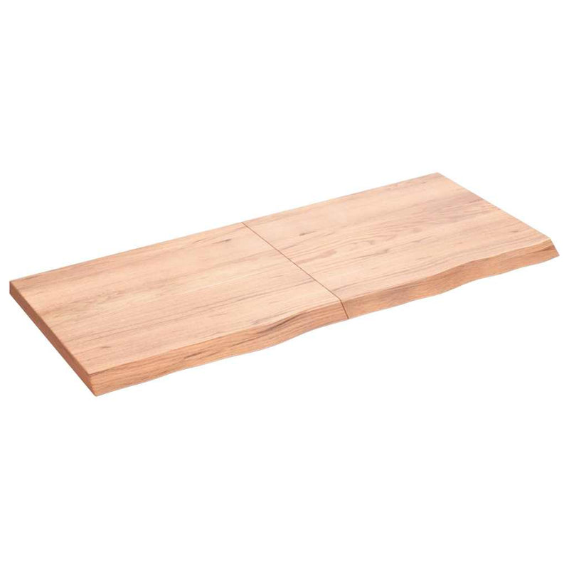 Raft de perete maro deschis 120x50x(2-4) cm lemn stejar tratat