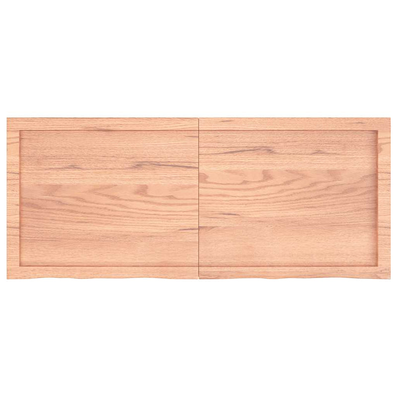 Raft de perete maro deschis 120x50x(2-4) cm lemn stejar tratat