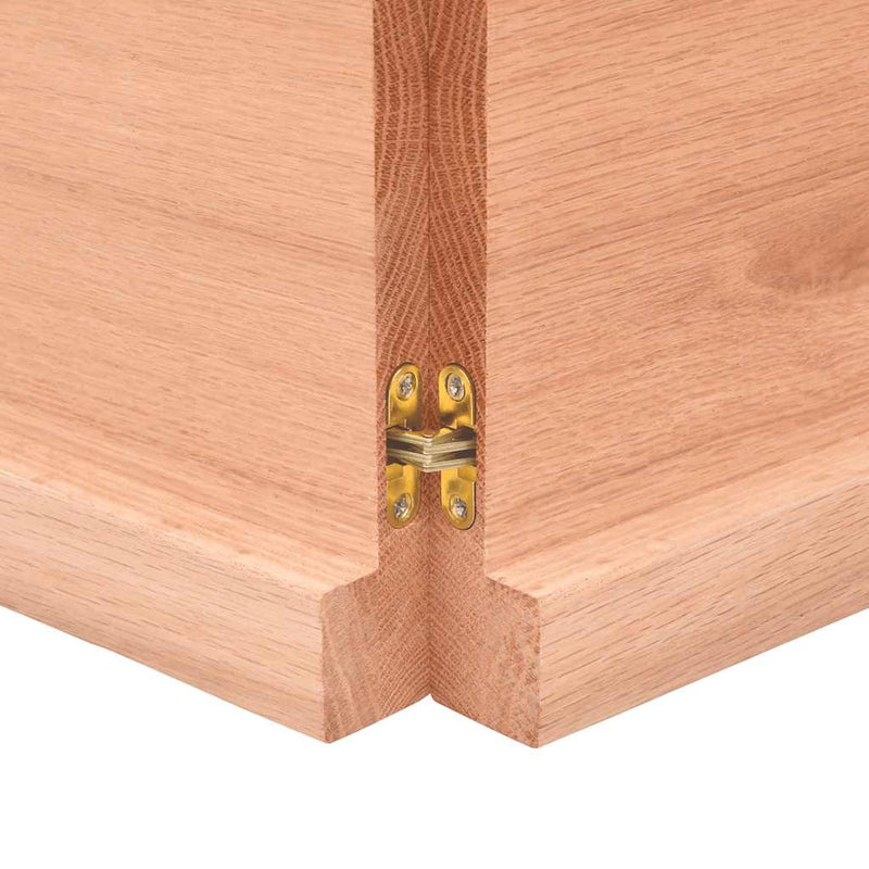 Raft de perete maro deschis 120x50x(2-4) cm lemn stejar tratat