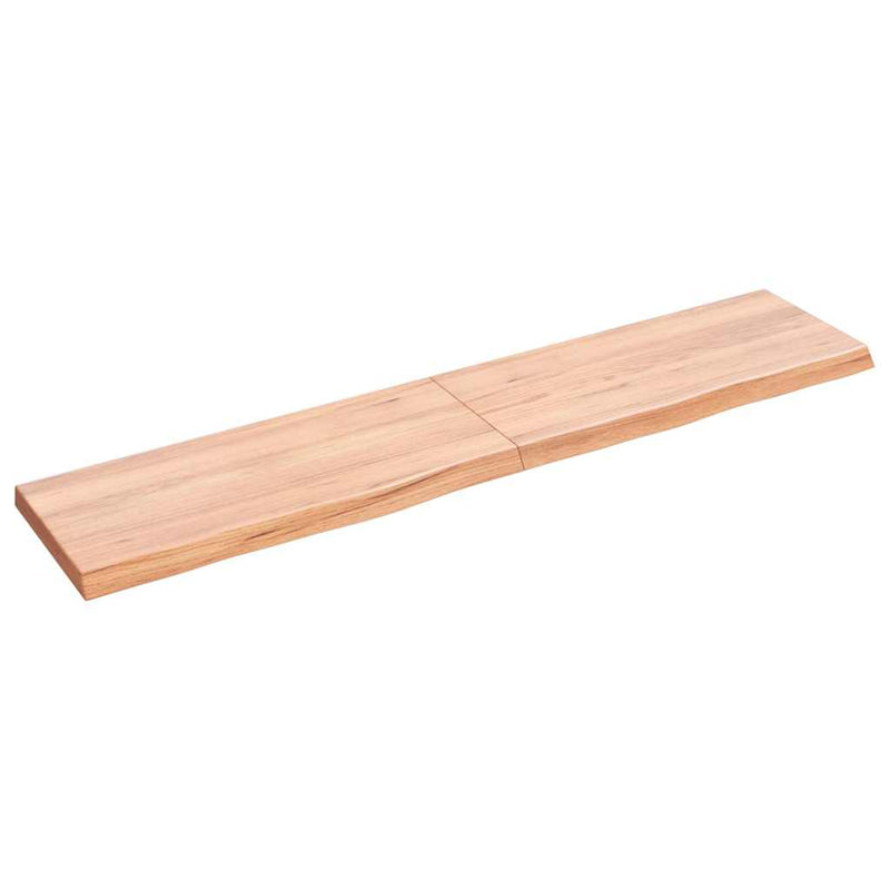 Raft de perete maro deschis 140x30x(2-4) cm lemn stejar tratat