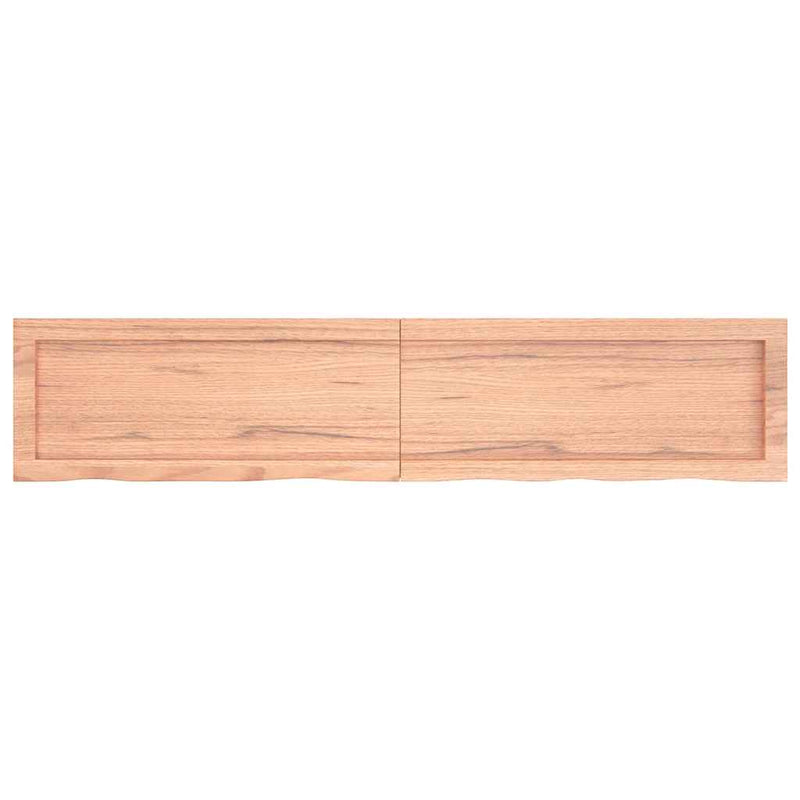 Raft de perete maro deschis 140x30x(2-4) cm lemn stejar tratat