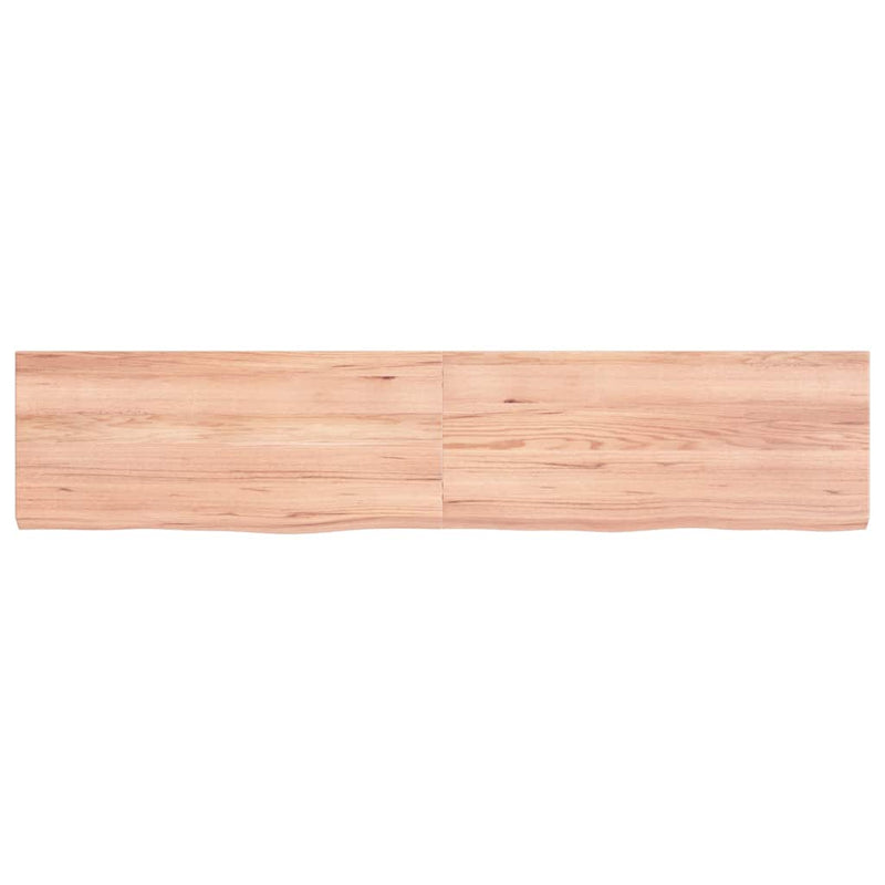 Raft de perete maro deschis 140x30x(2-4) cm lemn stejar tratat