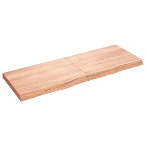 Raft de perete maro deschis 140x50x(2-6) cm lemn stejar tratat