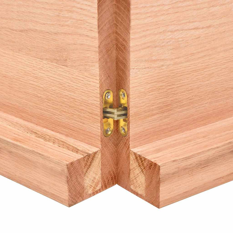 Raft de perete maro deschis 140x60x(2-6) cm lemn stejar tratat