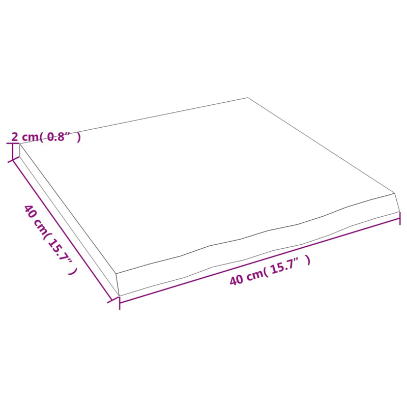 Raft de perete maro închis 40x40x2 cm lemn masiv stejar tratat