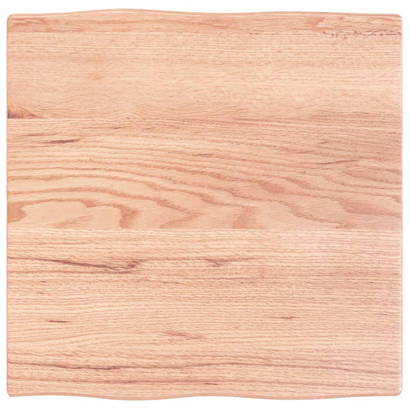 Blat masă, 60x60x2 cm, maro, lemn stejar tratat contur organic