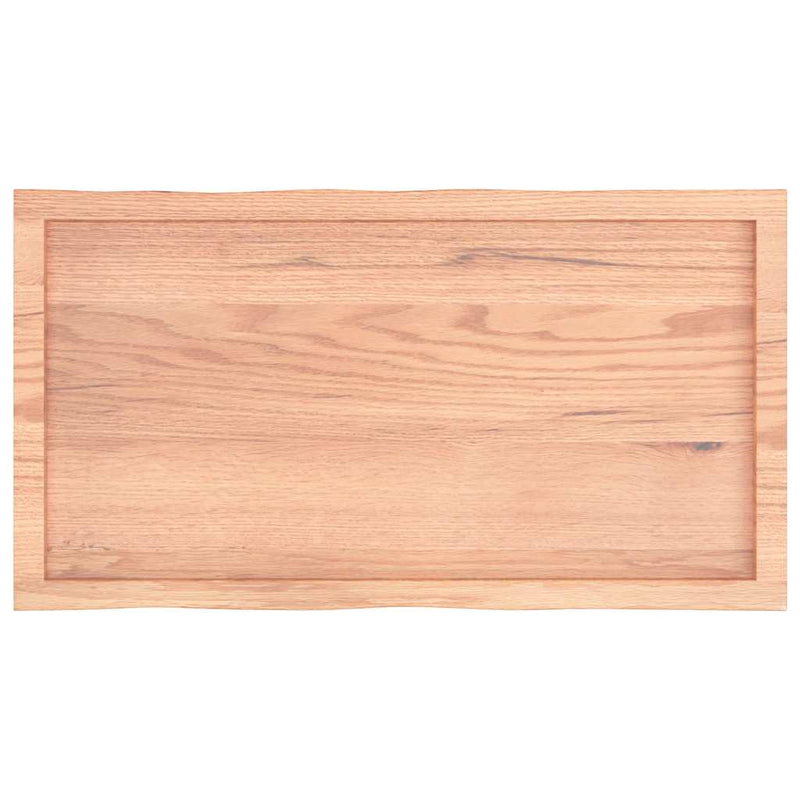 Blat masă, 100x50x(2-6) cm, maro, lemn tratat contur organic