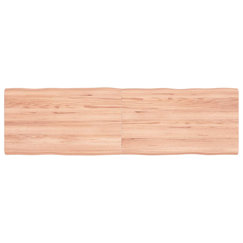 Blat masă, 140x40x(2-4) cm, maro, lemn tratat contur organic