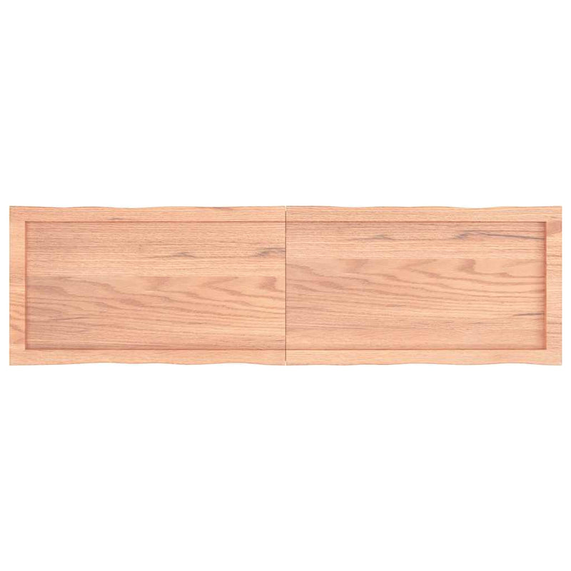 Blat masă, 140x40x(2-4) cm, maro, lemn tratat contur organic