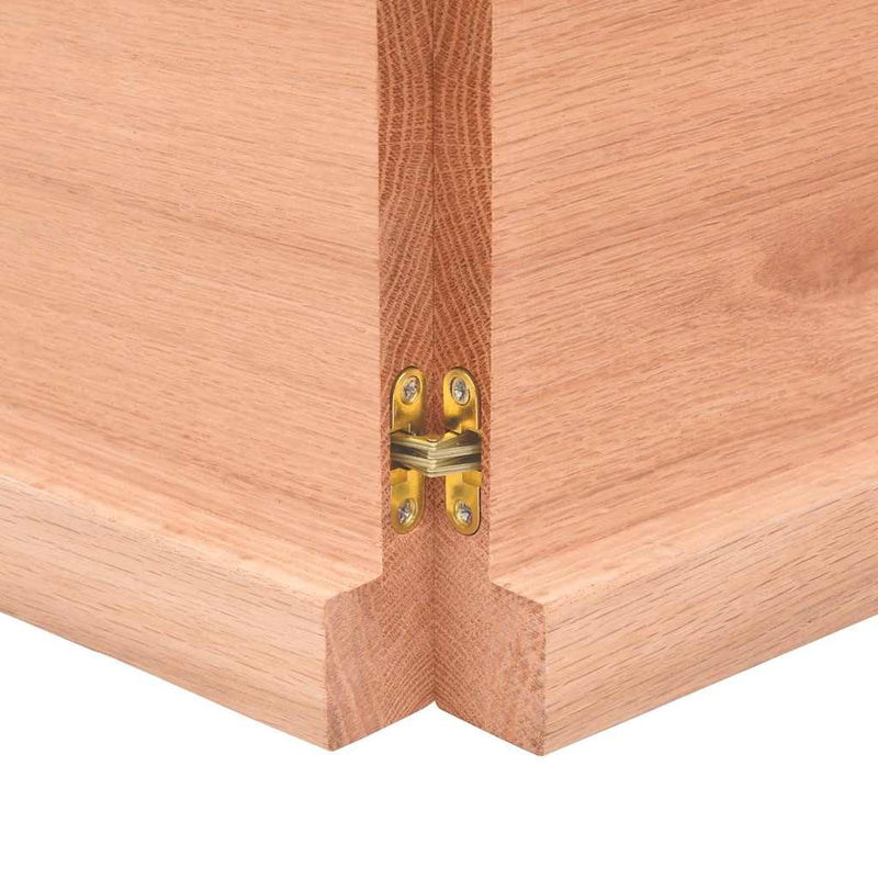 Blat masă, 140x50x(2-4) cm, maro, lemn tratat contur organic