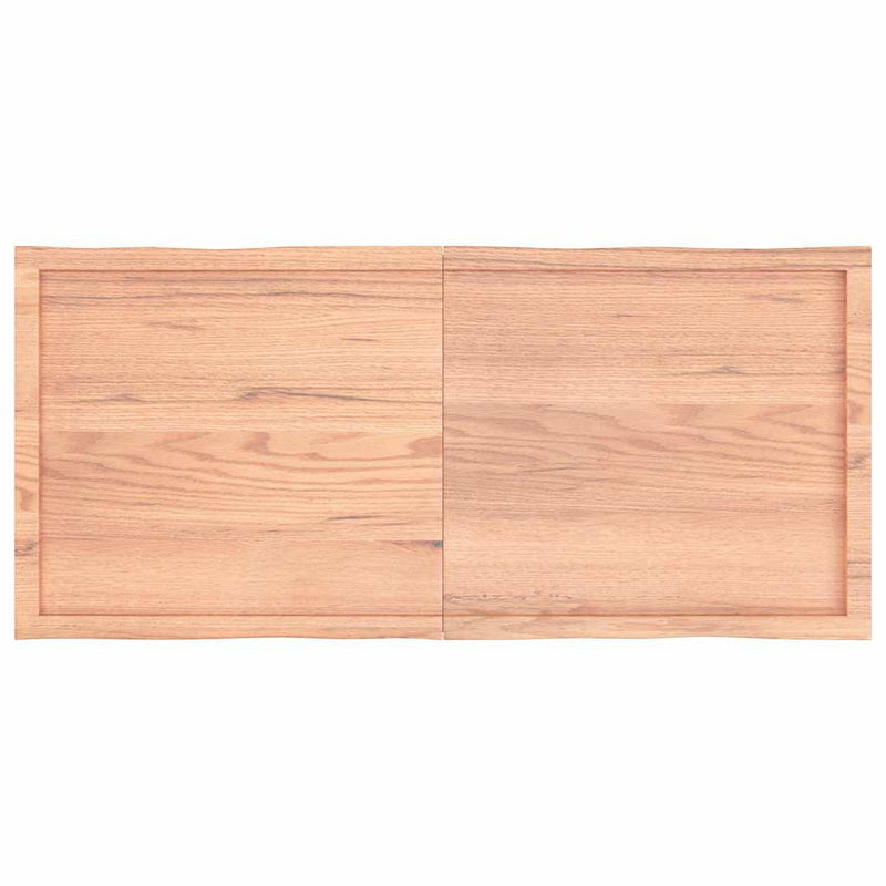 Blat masă, 140x60x(2-6) cm, maro, lemn tratat contur organic