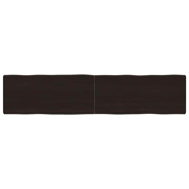 Blat masă, 180x40x(2-6) cm, maro, lemn tratat contur organic