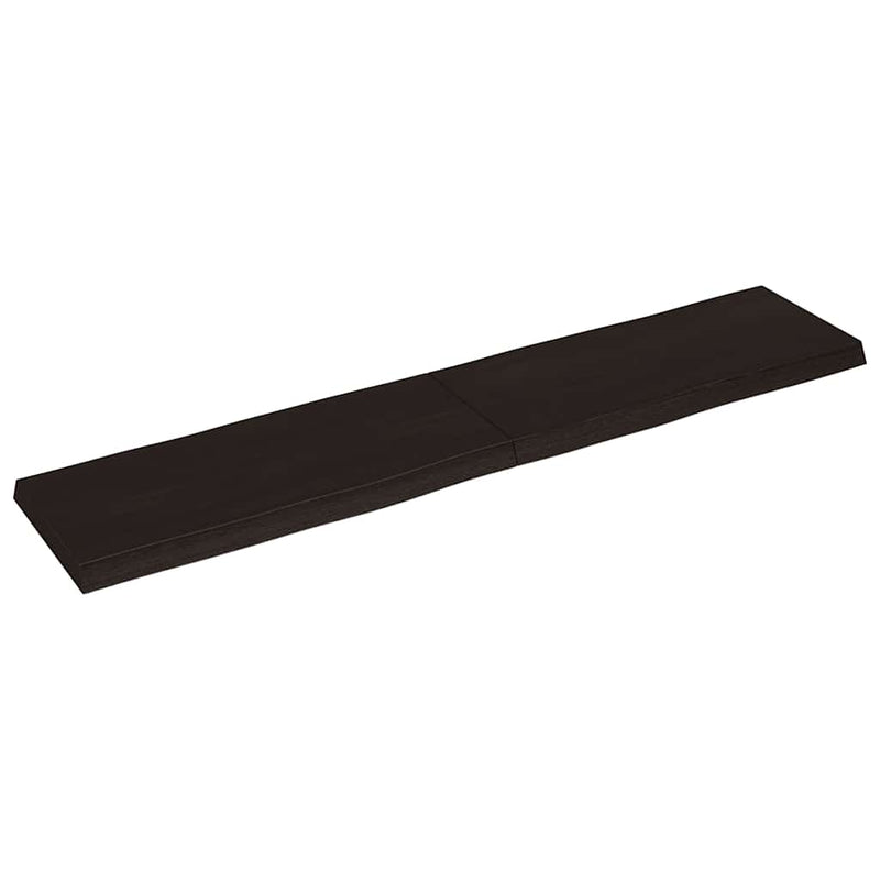 Blat masă, 180x40x(2-6) cm, maro, lemn tratat contur organic