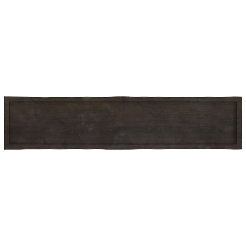 Blat masă, 180x40x(2-6) cm, maro, lemn tratat contur organic