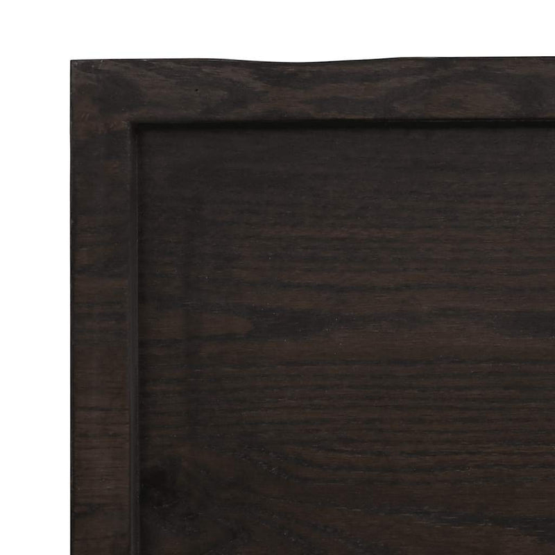 Blat masă, 180x40x(2-6) cm, maro, lemn tratat contur organic