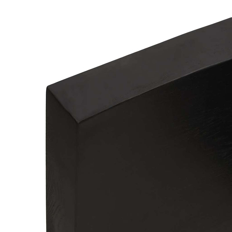 Blat masă, 180x40x(2-6) cm, maro, lemn tratat contur organic