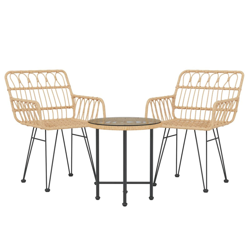 Set mobilier de grădină, 3 piese, poliratan