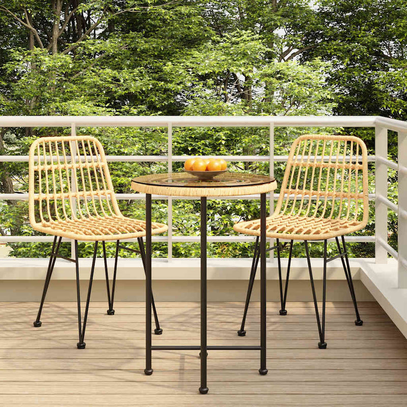 Set mobilier de grădină, 3 piese, poliratan