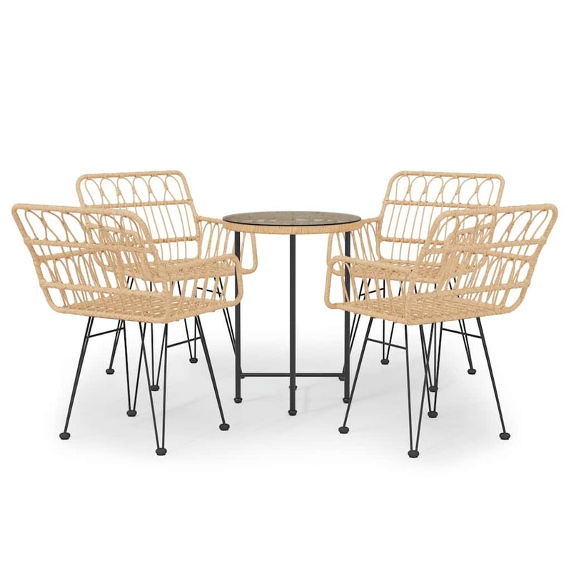 Set mobilier de grădină, 5 piese, poliratan