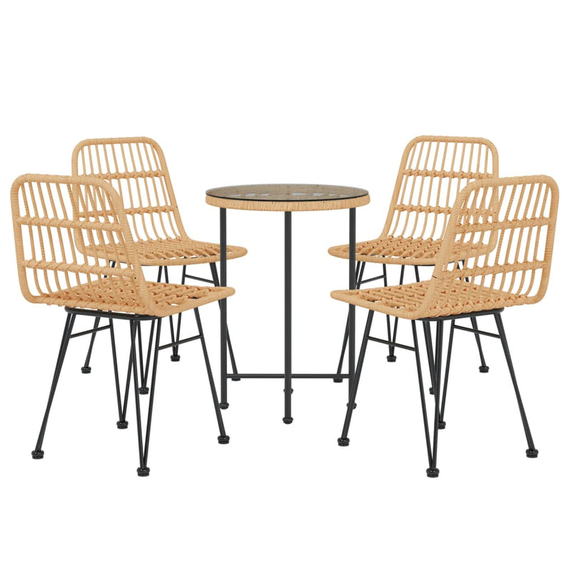 Set mobilier de grădină, 5 piese, poliratan
