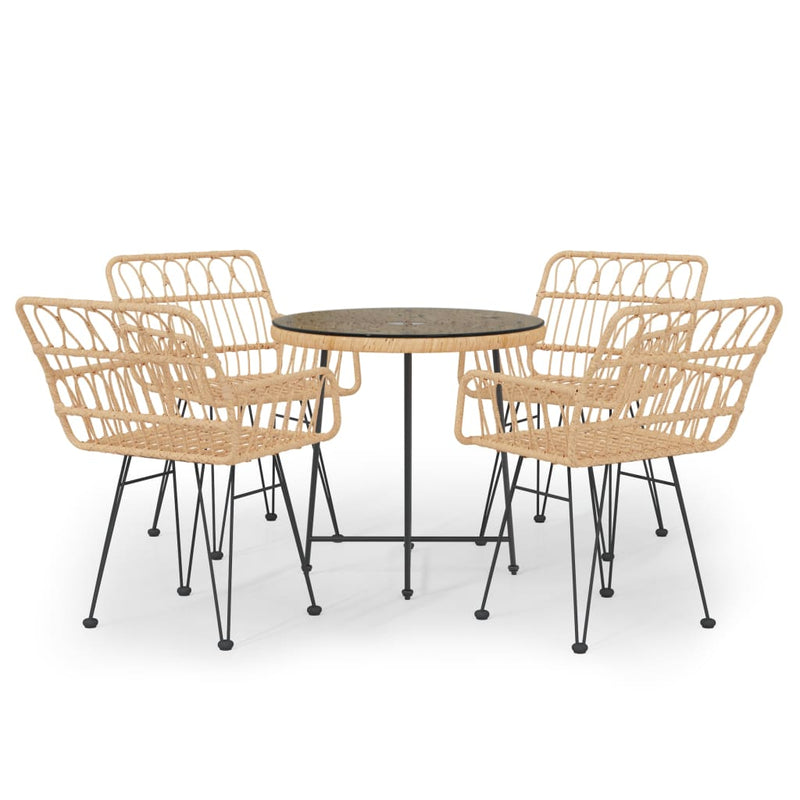 Set mobilier de grădină, 5 piese, poliratan