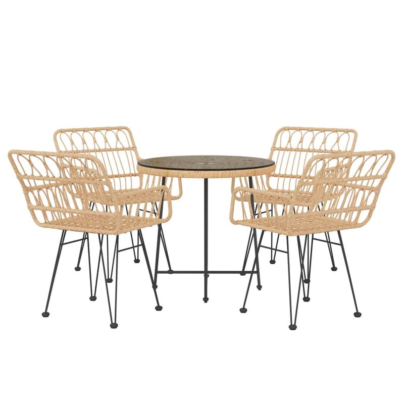 Set mobilier de grădină, 5 piese, poliratan