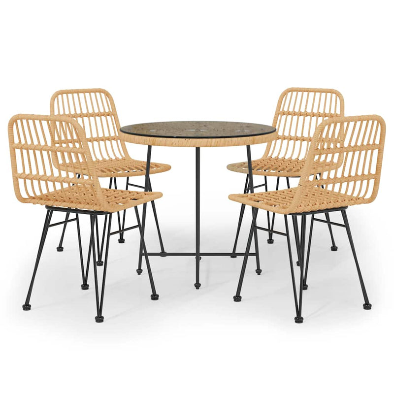 Set mobilier de grădină, 5 piese, poliratan