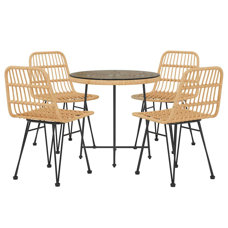 Set mobilier de grădină, 5 piese, poliratan