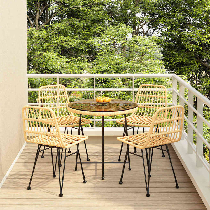 Set mobilier de grădină, 5 piese, poliratan