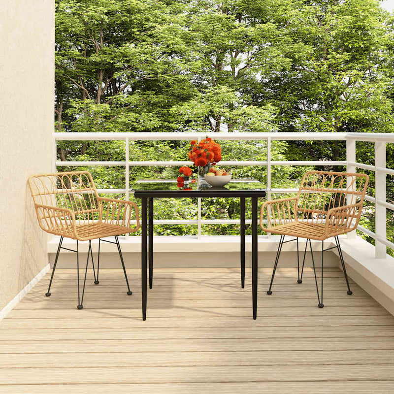 Set mobilier de grădină, 3 piese, poliratan