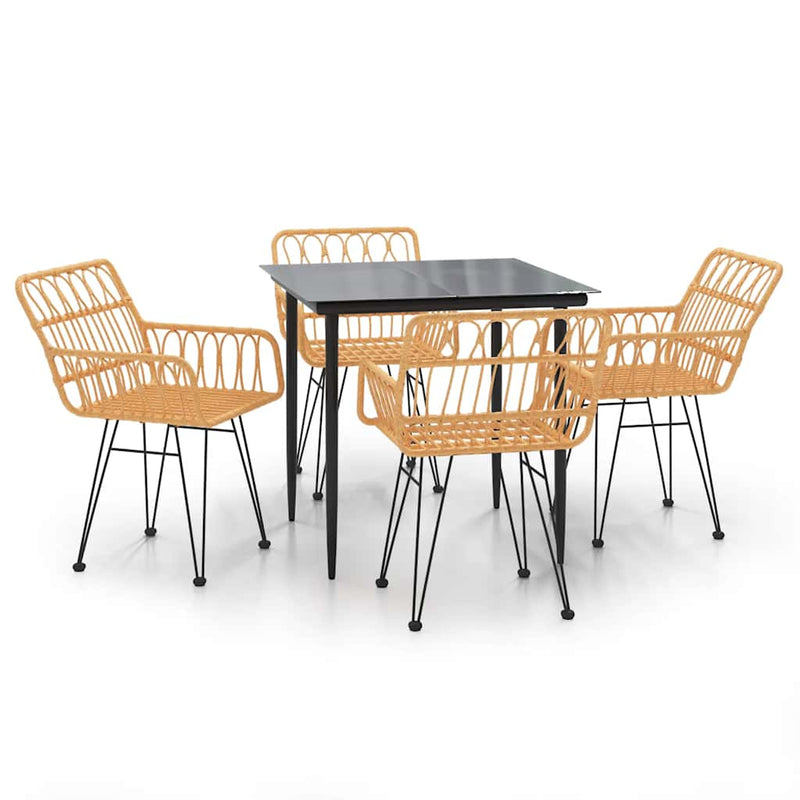 Set mobilier de grădină, 5 piese, poliratan