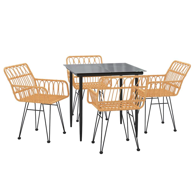Set mobilier de grădină, 5 piese, poliratan
