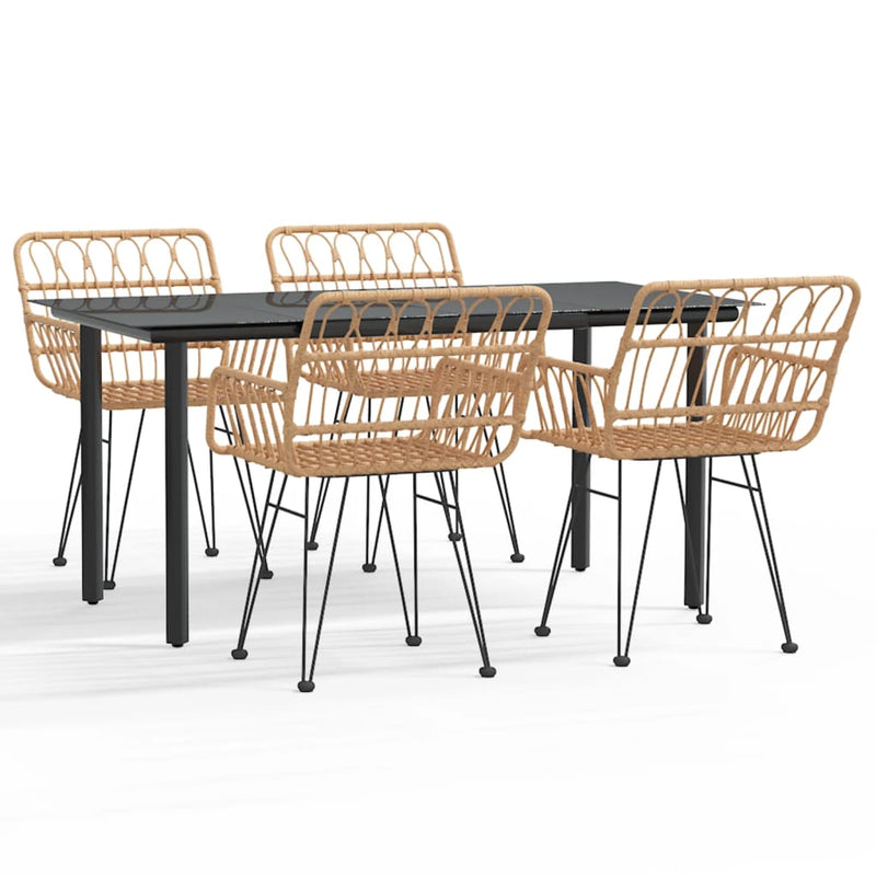 Set mobilier de grădină, 5 piese, poliratan