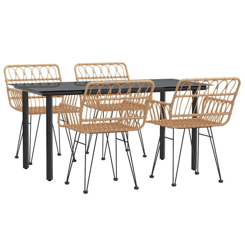 Set mobilier de grădină, 5 piese, poliratan