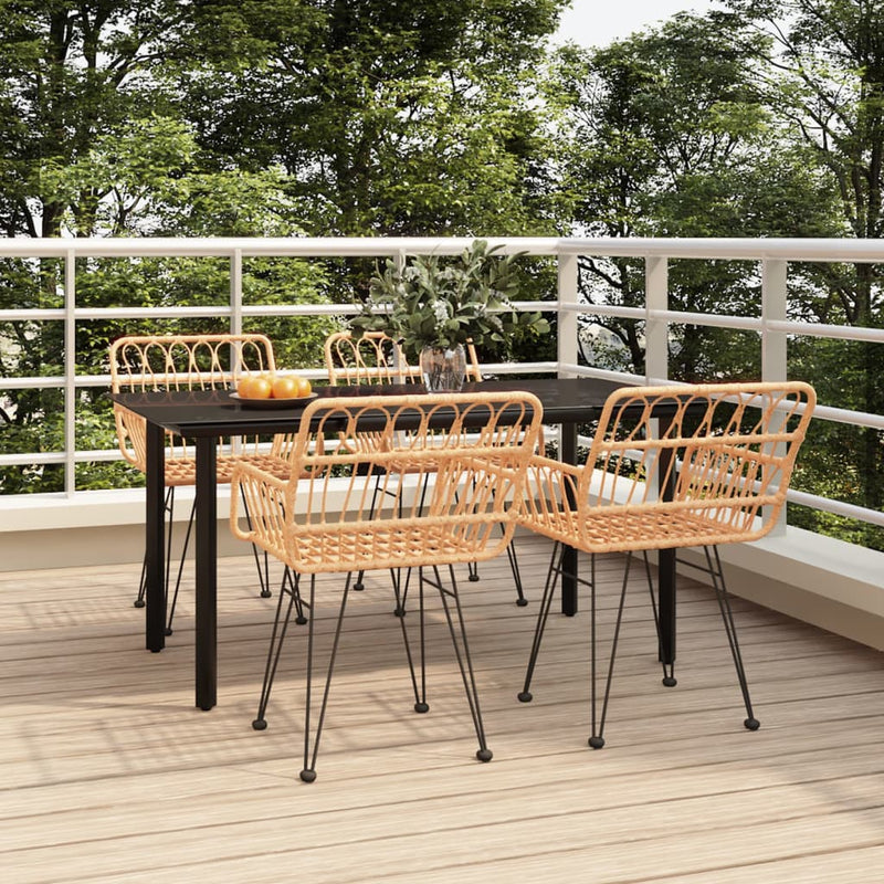 Set mobilier de grădină, 5 piese, poliratan