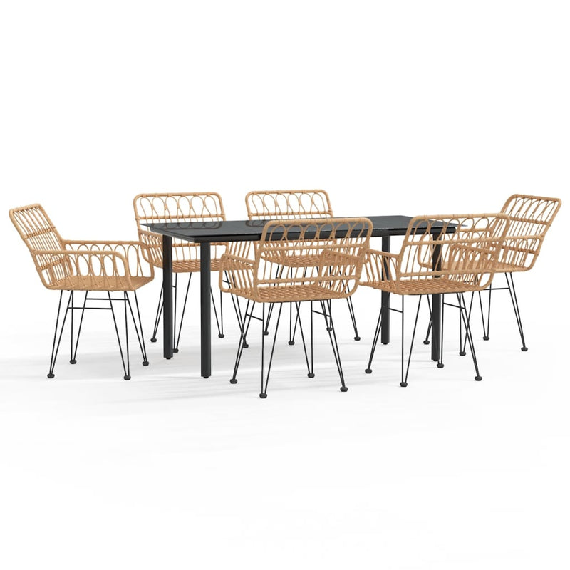 Set mobilier de grădină, 7 piese, poliratan