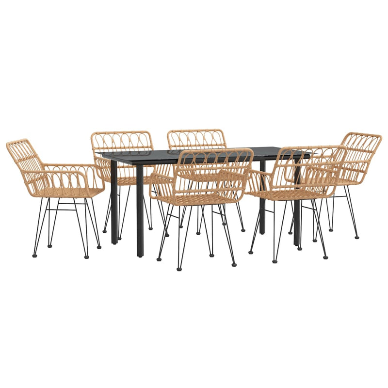 Set mobilier de grădină, 7 piese, poliratan