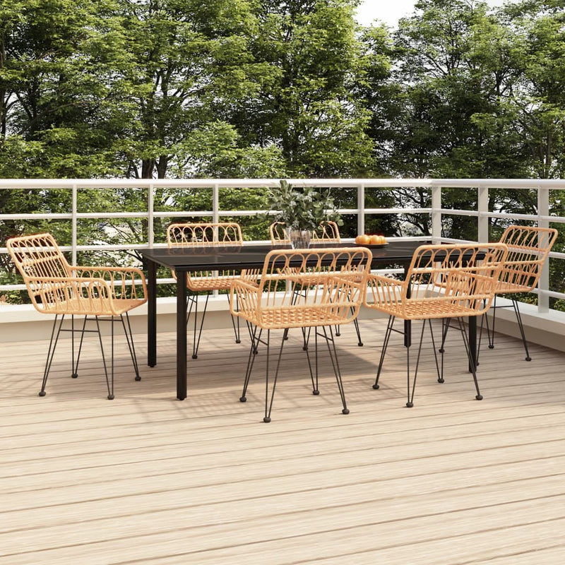 Set mobilier de grădină, 7 piese, poliratan