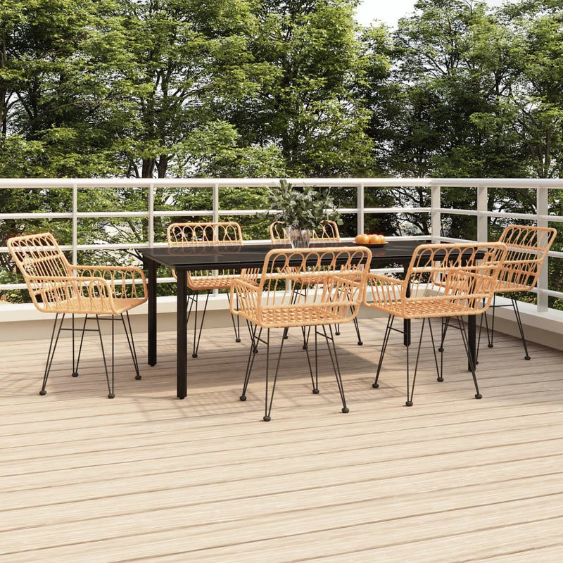 Set mobilier de grădină, 7 piese, poliratan
