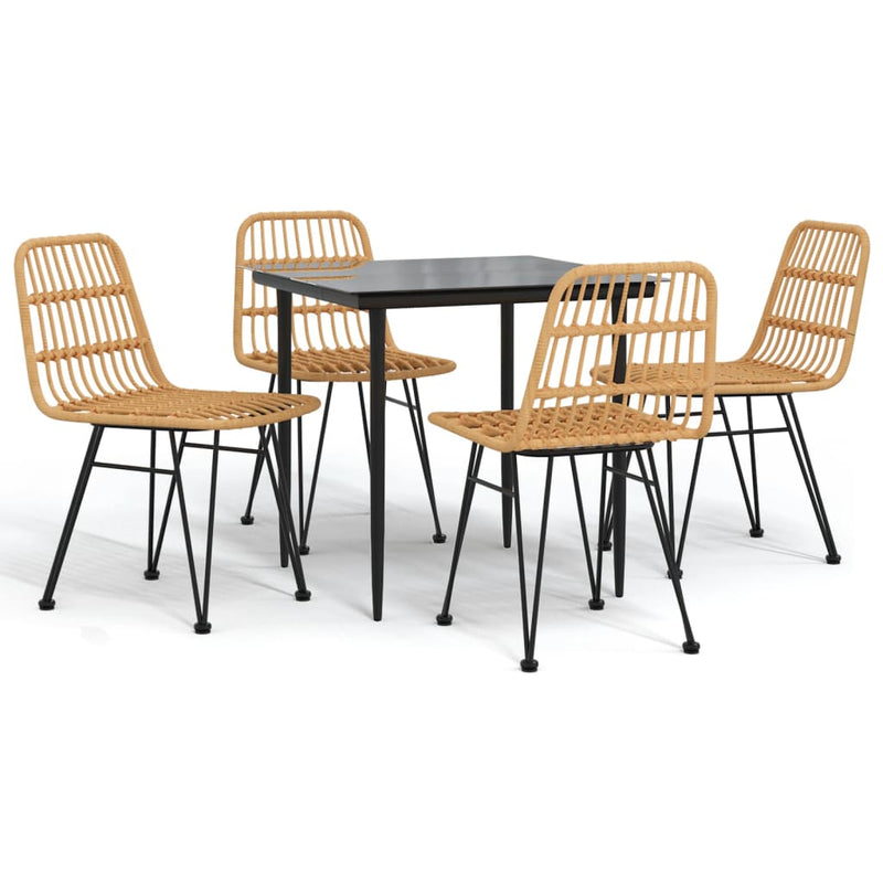 Set mobilier de grădină, 5 piese, poliratan