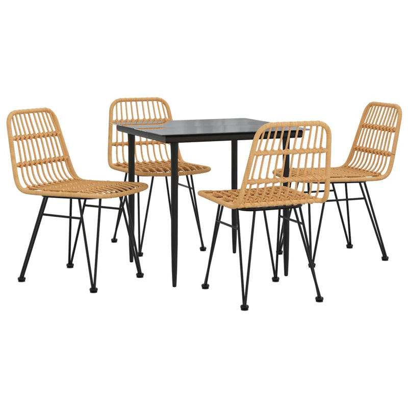 Set mobilier de grădină, 5 piese, poliratan