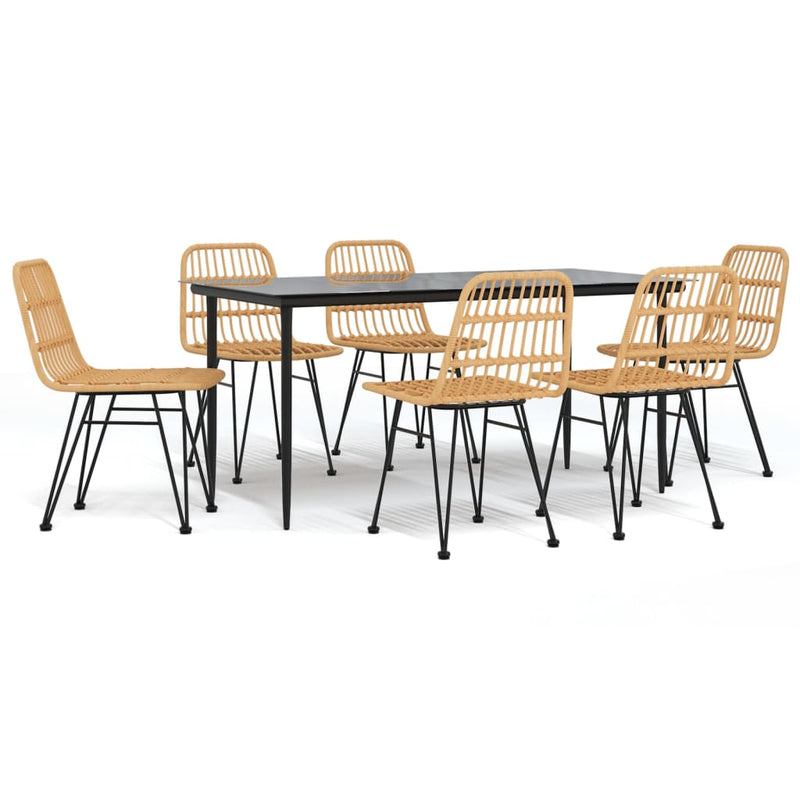 Set mobilier de grădină, 7 piese, poliratan